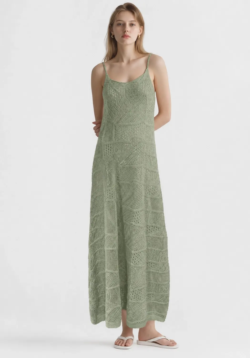 sleeveless knit long dress